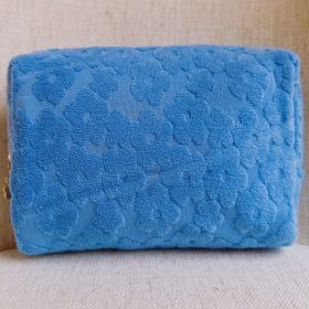 Embossed Daisy Blossom Cosmetic Case (Color: Blue)